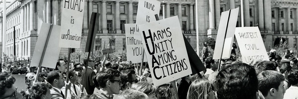 <p><span style="background-color: transparent;">1938- House Un-American Activities Committee (HUAC) in the House of Representatives</span></p><ul><li><p><span style="background-color: transparent;">Conservative opponents of the New Deal = investigate and combat alleged domestic communism infiltration in Roosevelt administration.</span></p></li></ul><p><span style="background-color: transparent;">After WWII- infamous, widely-publicized investigations into suspected communist spies in government (Alger Hiss case) and entertainment (Hollywood Ten) which led to blacklisting and anti- communist paranoia throughout the 1940s and 1950s.</span></p><ul><li><p>Alger Hiss- Author of Yalta Agreement. Accused by Whittaker Chambers but statute of limitations on spying meant Nixon (young senator) prosecuted Hiss on perjury.</p></li><li><p>Hollywood Ten - “unfriendly witnesses” who refused to answer. Jailed for contempt of congress. Blacklisted from working on movies</p></li><li><p>Ethel and Julius Rosenberg- American civilians executed for being communists conspiring to pass atomic bomb secrets to the Soviet Union</p></li></ul><p><span style="background-color: transparent;">Assumed people were guilty regardless.</span></p><ul><li><p><span style="background-color: transparent;">If they publicly confessed their disloyalty, they were required to name fellow Communists.</span></p></li><li><p><span style="background-color: transparent;">If they swore on their innocence, they were considered Communist anyway and were blacklisted from employment. </span></p></li></ul><p></p>
