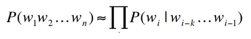 <p>Possiamo stimare la probabilità di una parola sulla base di un contesto ristretto di parole precedenti. Il numero di parole che includiamo nel contesto definisce l’ordine del modello n-gram</p>