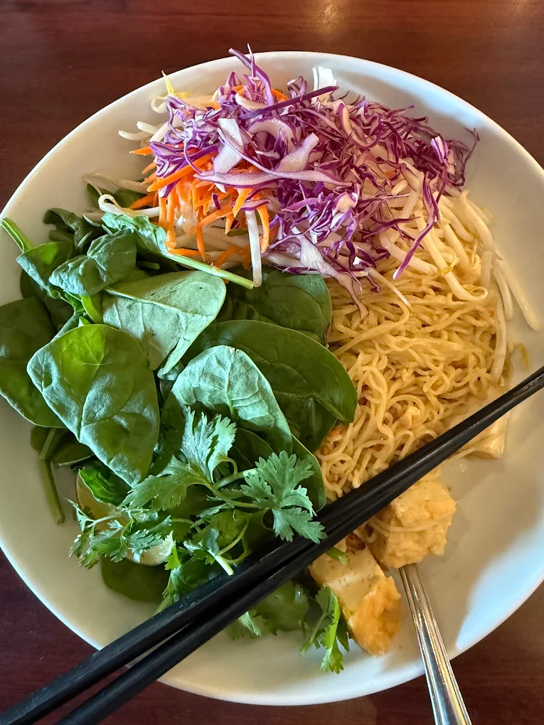 <p>noodle, egg noodles (like ramen), not stir-fried, more briny/salty +garlicky</p>