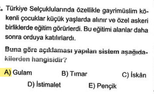 <p>Osmanlı'daki "Devşirme" sisteminin Selçuklu'daki karşılığıdır. Sarayı koruyan ve orduda yer alan seçkin birliklerdir.</p>