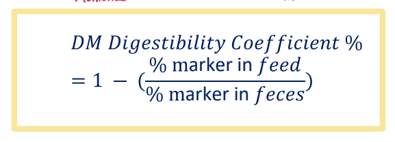 <p>Marker Digestibility Calculation </p>