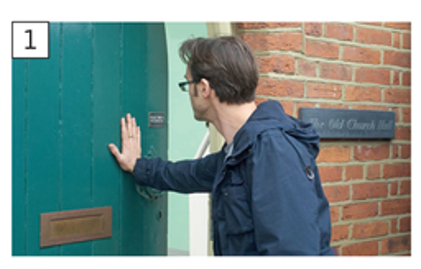 <p>to move the door away from you with your hands</p>