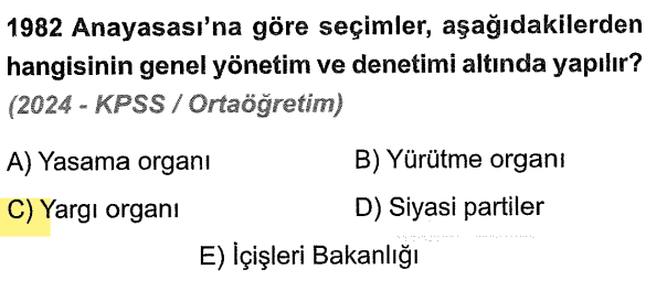 <p>Seçimlerin dürüst yapılması için yönetim ve denetim işleri hükümete değil, bağımsız mahkemeler olan yargı organına aittir.</p>