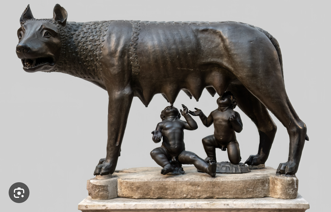 <p>Statue of Romulus and Remus with She-Wolf</p>