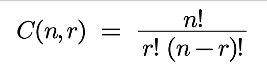 <p>arrangement of <em>r </em>out of <em>n </em>objects WITHOUT ORDER</p>