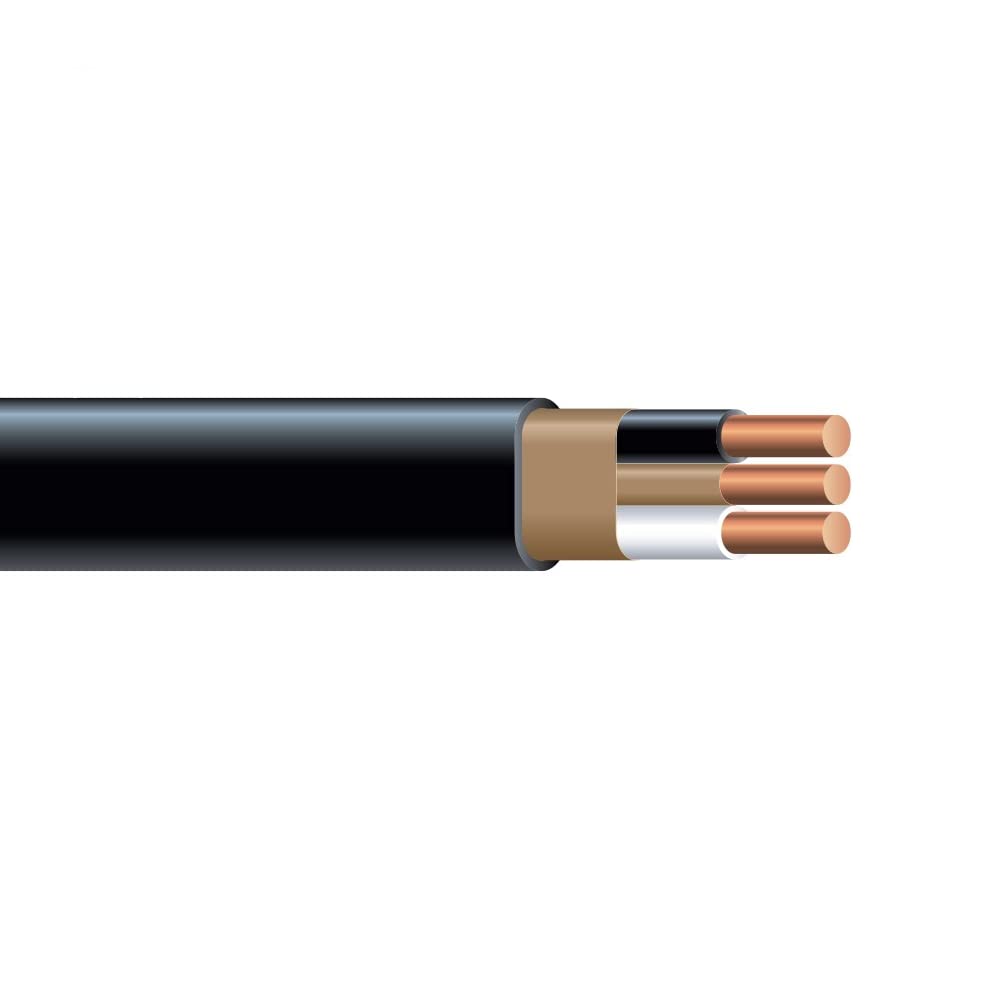 <p>Plastic-sheathed electrical cable used for residential indoor wiring, containing 2–4 conductors in common sizes 14–6 for branch circuit installations.</p>