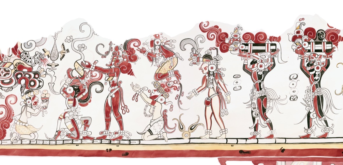 <p>300-100 BCE</p><p>San Bartolo, Guatemala, Maya</p>