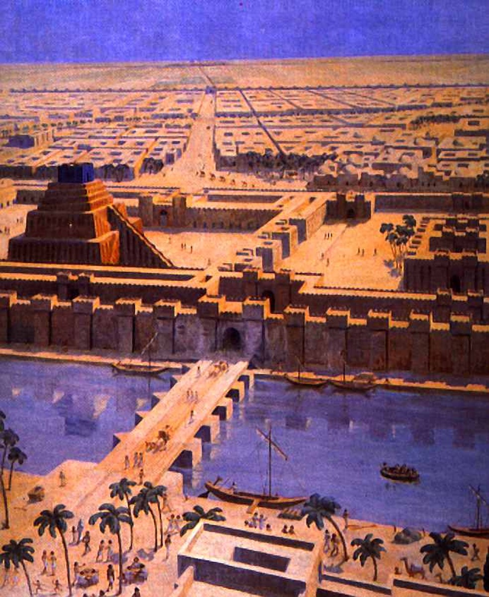 <p><span>(2) Reconstructions of Babylon, with “Hanging Gardens”</span></p><p><span>One of the seven wonders of the ancient world</span></p><p><span>(5) ca. 7th B.C.E.</span></p>