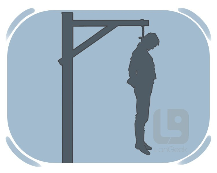 <p>pendurar / enforcar<br><br>Ex: They’re <strong>hanging</strong> that guy</p>