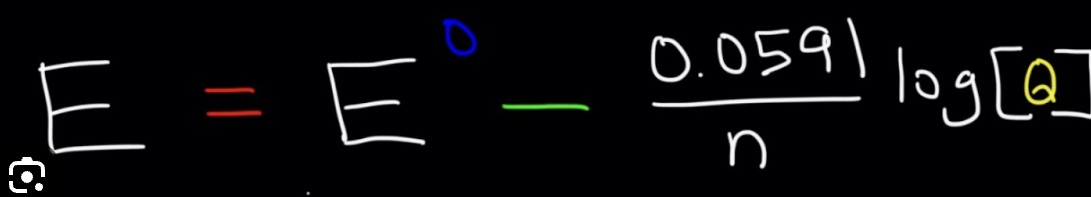 <p>to calculate reduction potential when not in standard state</p><p></p>