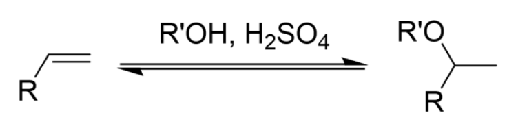 <ul><li><p>Two-Step Reaction</p></li><li><p>Acid-Catalyzed</p></li><li><p>Proton Transfers</p></li><li><p>Markovnikov’s Rule</p></li><li><p>Carbocation Rearrangements Possible</p></li></ul><p></p>