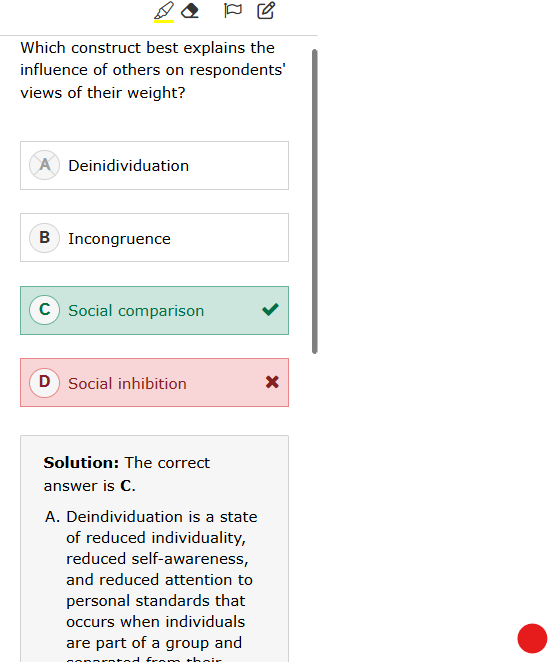 <p>Social comparison vs Social inhibition?</p>