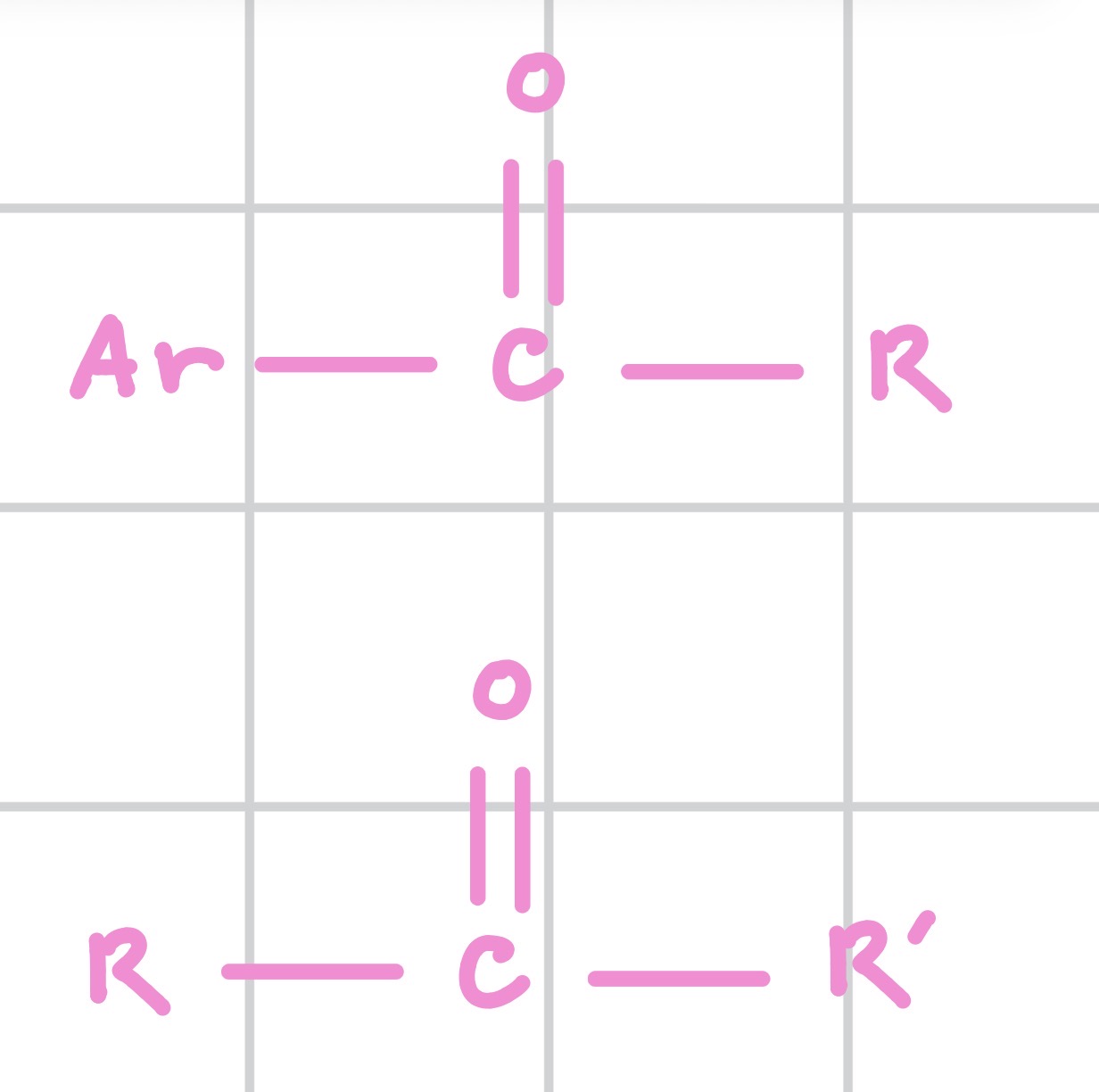 <p>hydrocarbon derivative (with CO groups)</p>