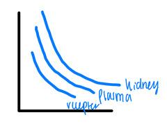 <p>the changes in plasma drug concentrations are reflected proportionately at the site of action</p>