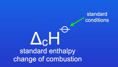 <p>What is standard enthalpy change of combustion.</p>