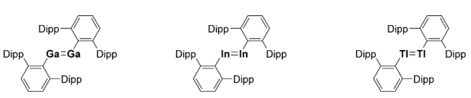 <p>The stability of the lone pair increases, therefore Lewis base stabilisation is no longer required.</p><p>Trans-bent double bonds can be stabilised using sterically bulky ligands instead, such as terphenyl ligands.</p>