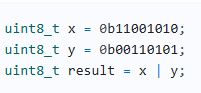 <p>What is the result of the following bitwise OR operation?</p>