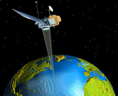 <p>The collection of data about Earth's surface from a satellite orbiting the planet or other long-distance methods.</p>