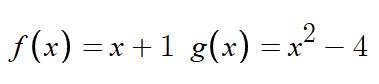 <p><strong>composite function</strong>: find f[g(x)] and g[f(x)]</p>
