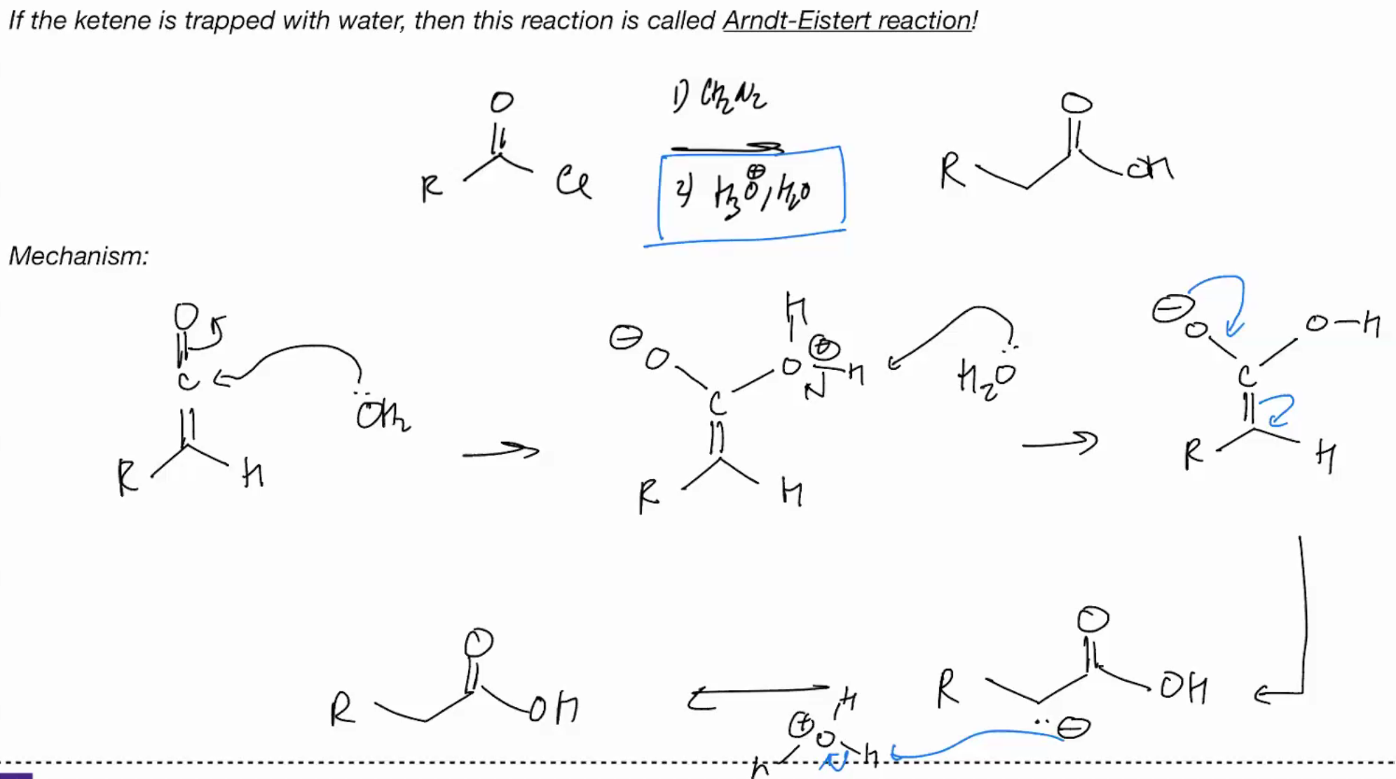 <p>Arndt Eistert reaction</p>