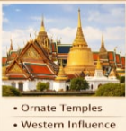 <p>Gilded temples, mirrored mosaics, and elaborate rooflines</p>