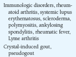 <p><strong><u>Classifications and Pathologic Significance of Join disorders (Synovial)</u></strong></p><p></p>