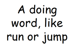 <p>the most important verb in a phrase</p>