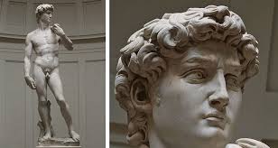 <p>A marble sculpture created between 1501–1504 depicting an idealized human figure in a calm, pre-action state.</p>