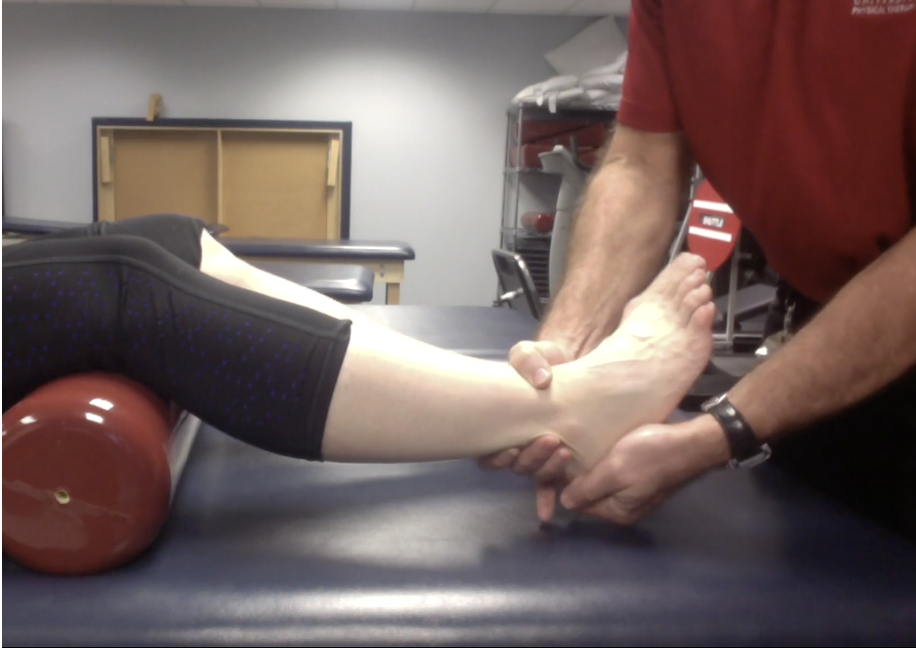 <p><strong>Purpose</strong></p><ul><li><p>Assess the<strong> </strong><span style="color: red;"><strong>integrity of the ankle ligaments:</strong></span></p><ul><li><p><span style="color: red;"><strong>CFL</strong></span></p></li><li><p><span style="color: red;"><strong>ATFL</strong></span></p></li><li><p><span style="color: red;"><strong>Deltoid ligament</strong></span></p></li></ul></li></ul><p></p><p><strong>How to Perform</strong></p><ol><li><p>Pt supine with a bolster under the knees or side-lying with the knee flexed and foot relaxed</p></li><li><p>Stabilize the distal leg and grasp the calcaneus</p></li><li><p>With the ankle in <strong>neutral</strong>, apply <strong>inversion/adduction stress</strong></p></li><li><p>Repeat in <strong>10–20° PF</strong> with inversion/adduction stress</p></li><li><p>Apply <strong>eversion/abduction stress</strong> to assess the medial ankle</p></li><li><p>Compare pain, laxity, and end feel with the uninvolved side</p></li></ol><p></p><p><strong>Positive Test</strong></p><ul><li><p><span style="color: red;"><strong>Pain and/or increased laxity</strong> compared with the uninvolved side</span></p></li></ul><p></p><p><strong>Interpretation</strong></p><ul><li><p>Neutral + inversion/adduction → CFL</p></li><li><p>10–20° PF + inversion/adduction → ATFL</p></li><li><p>Eversion/abduction → deltoid ligament</p></li></ul><p></p><p><strong>Easy way to remember</strong></p><ul><li><p>Foot tilts inward → lateral ligaments</p></li><li><p>Foot tilts outward → medial deltoid ligament</p></li></ul><p></p>