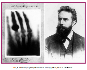 <p>discovered x-radiation accidently in 1895 by a German scientist, ______ ______ (ren-ken) </p>