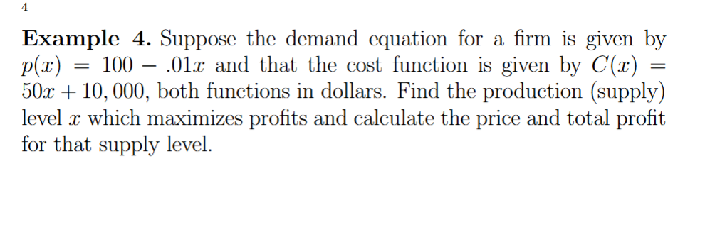 <p>How do we find the total profit function P(x)?</p>