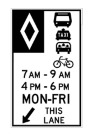 <p>Reserved Lanes Signs</p>