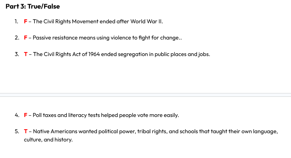 true and false