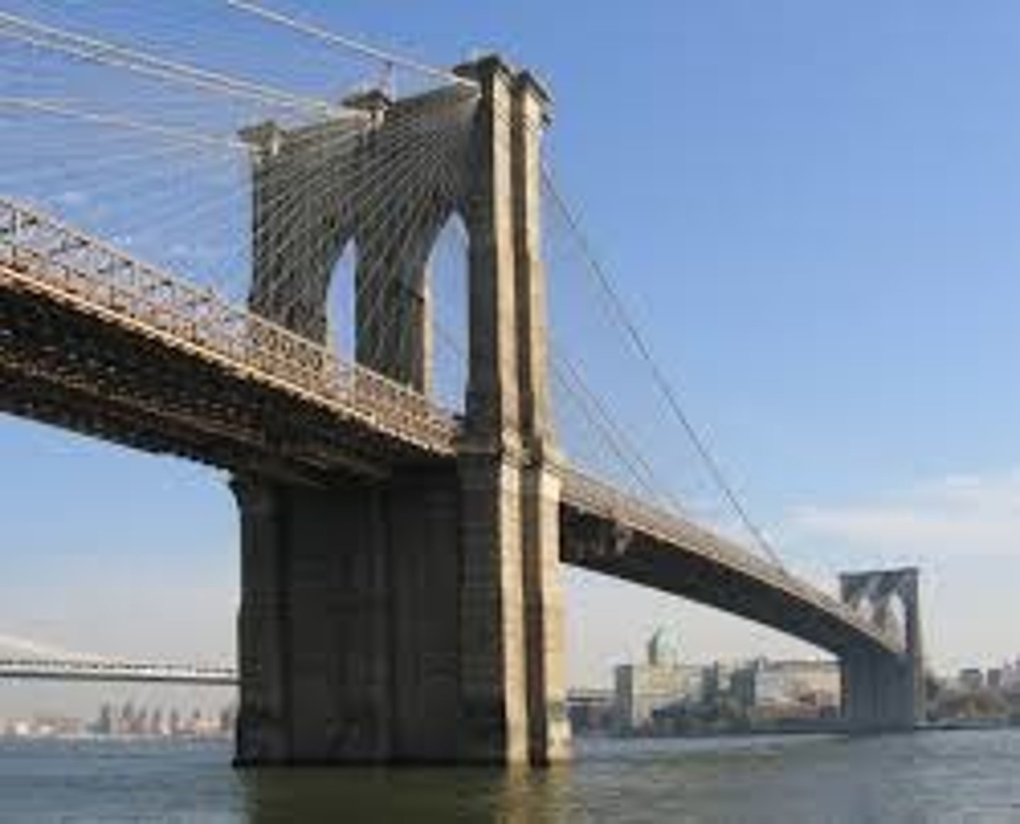 <p>a structure that lets people or vehicles cross a river, road, or valley.</p>