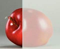 <p>The body of the apple represents and area of low/high spatial frequency.</p>