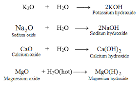 <p>How does sodium oxide react to cold water? hot steam?</p>