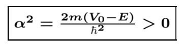 <p>ψ3(x)= F exp(-αx) + G exp(αx)</p><p> with alpha<sup>2</sup> expression in the image</p><p>Set F=0 or not square integrable (blows up at large -ve x)</p>
