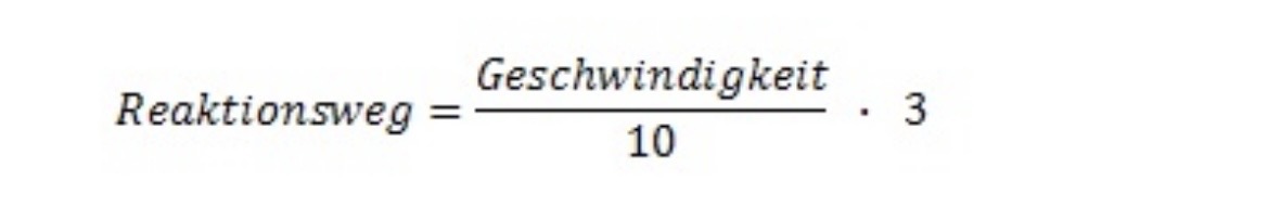 <p>Der zurückgelegte Weg vom Erkennen der Gefahr bis zum Beginn Bremsung</p>