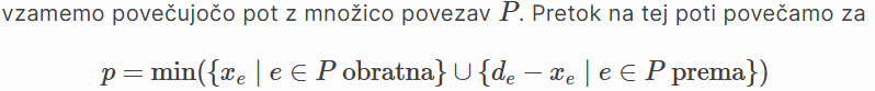 <p>Ko ni več povečujočih poti, smo našli optimalno rešitev.</p>