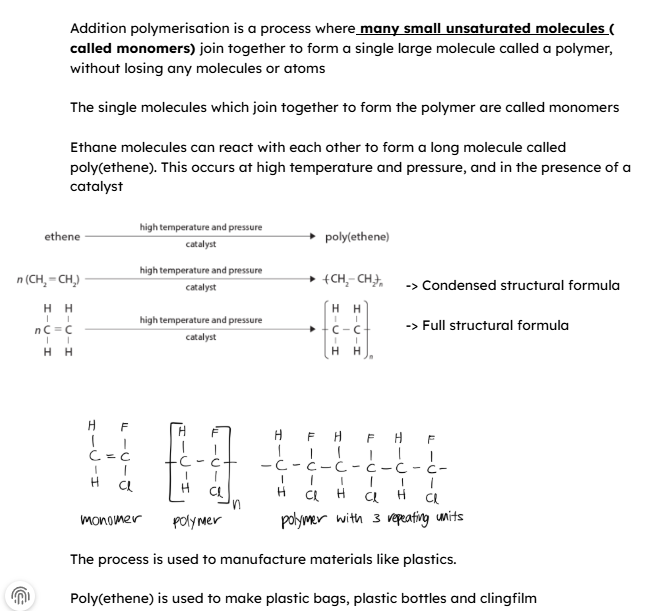 <p>**break double bond </p><p>**must remember to draw ends</p>