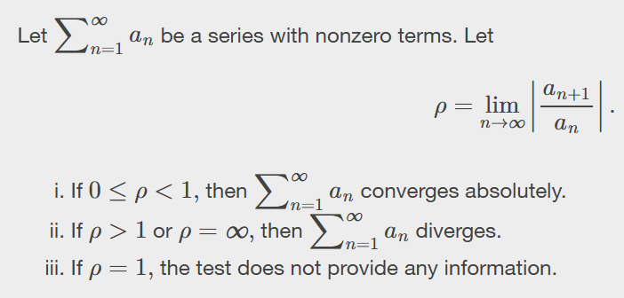 <p>take the series and do n+1 to every n, then divide the series by the original series</p>