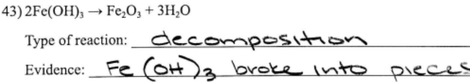 <p>D <span>⟶ E + F </span></p><p><span>single compound broken down into two or more</span></p>
