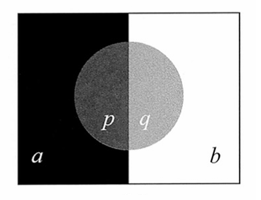 <p><strong>Photometric conditions: </strong>concern the presumed reflectance or luminance of various objects</p><p></p><p><strong>Condition 1: Polarity Constraint</strong></p><ul><li><p>p-q must have the same sign as a-b</p></li><li><p>i.e. if region a is darker than region b, then region p must be darker than region q</p></li></ul><p><strong>Condition 2: Magnitude constraint</strong></p><ul><li><p>| p – q | must not be greater than | a – b |</p></li><li><p>i.e. central region must have a smaller reflectance difference than surround</p></li></ul><p></p>