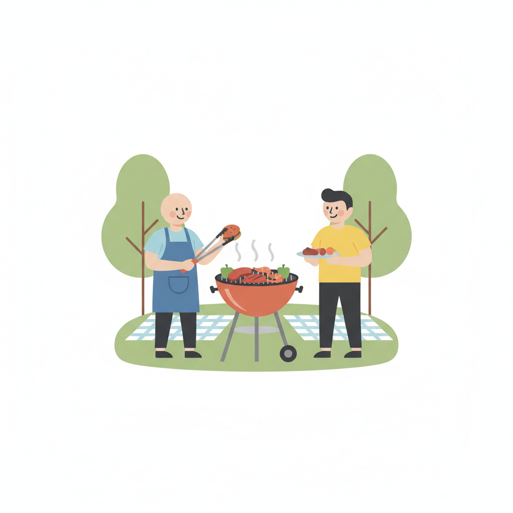 <p>bbq (nướng thịt ngoài trời)<br><br>バーベキューをします。</p>