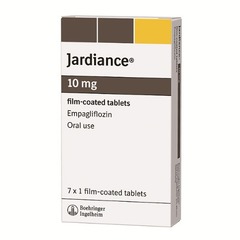 <p>empagliflozin</p><p>SGBT2i</p><p>- Initially approved for type 2 diabetes</p><p>- found to decrease morbidity and mortality in NYHA Class II-IV HFrEF with or without diabetes</p><p>- do not use if eGFR < 30</p>