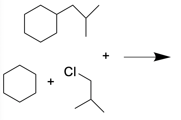 <p>The product below was formed in low yields when benzene, Alcl3, and another compound were mixed together and heated. </p><p>Draw the missing reactant and draw the product withe the highest yield</p>