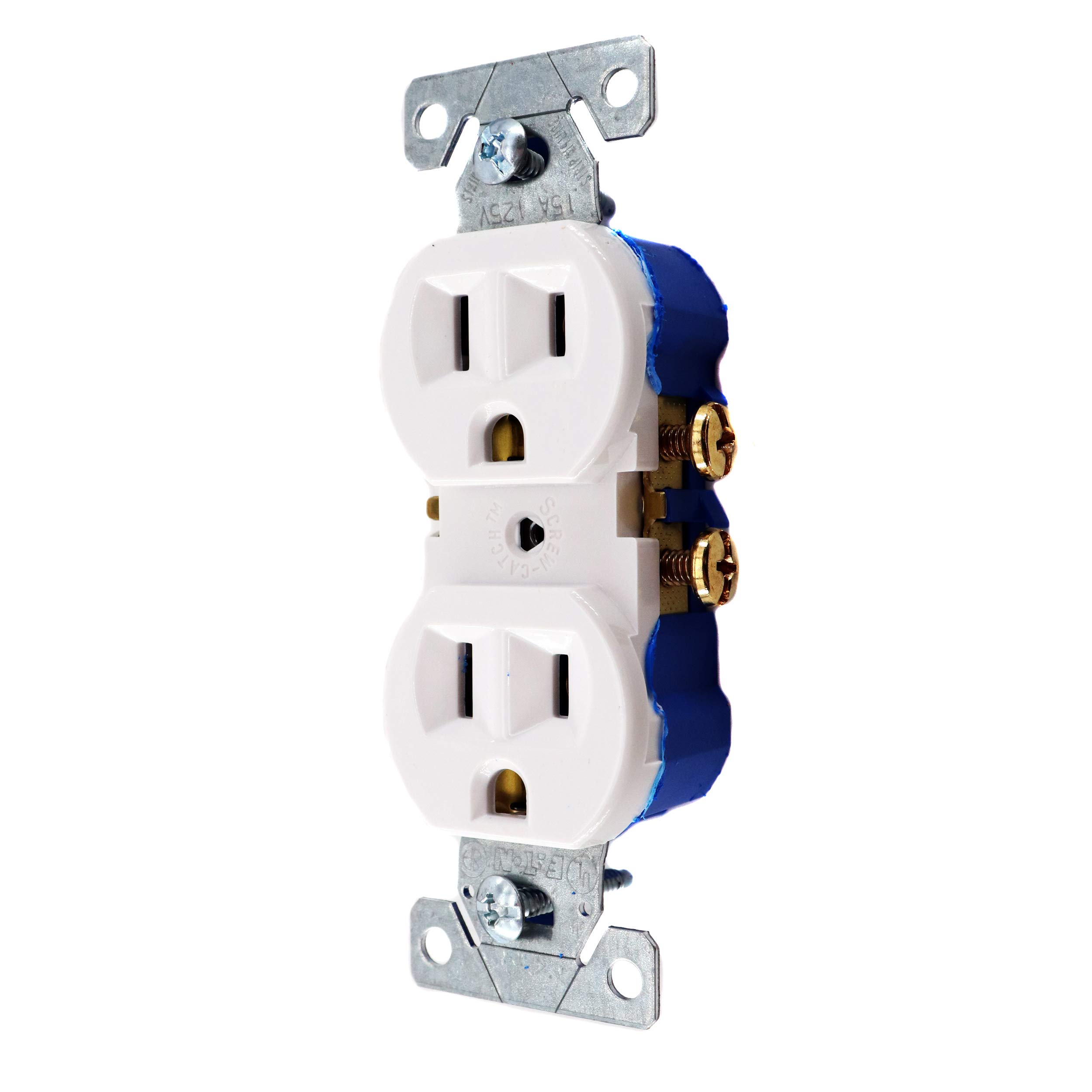 <p>Wall-mounted electrical outlet with two sockets, installed in flush or surface boxes, providing convenient power access for standard plug-in devices.</p>