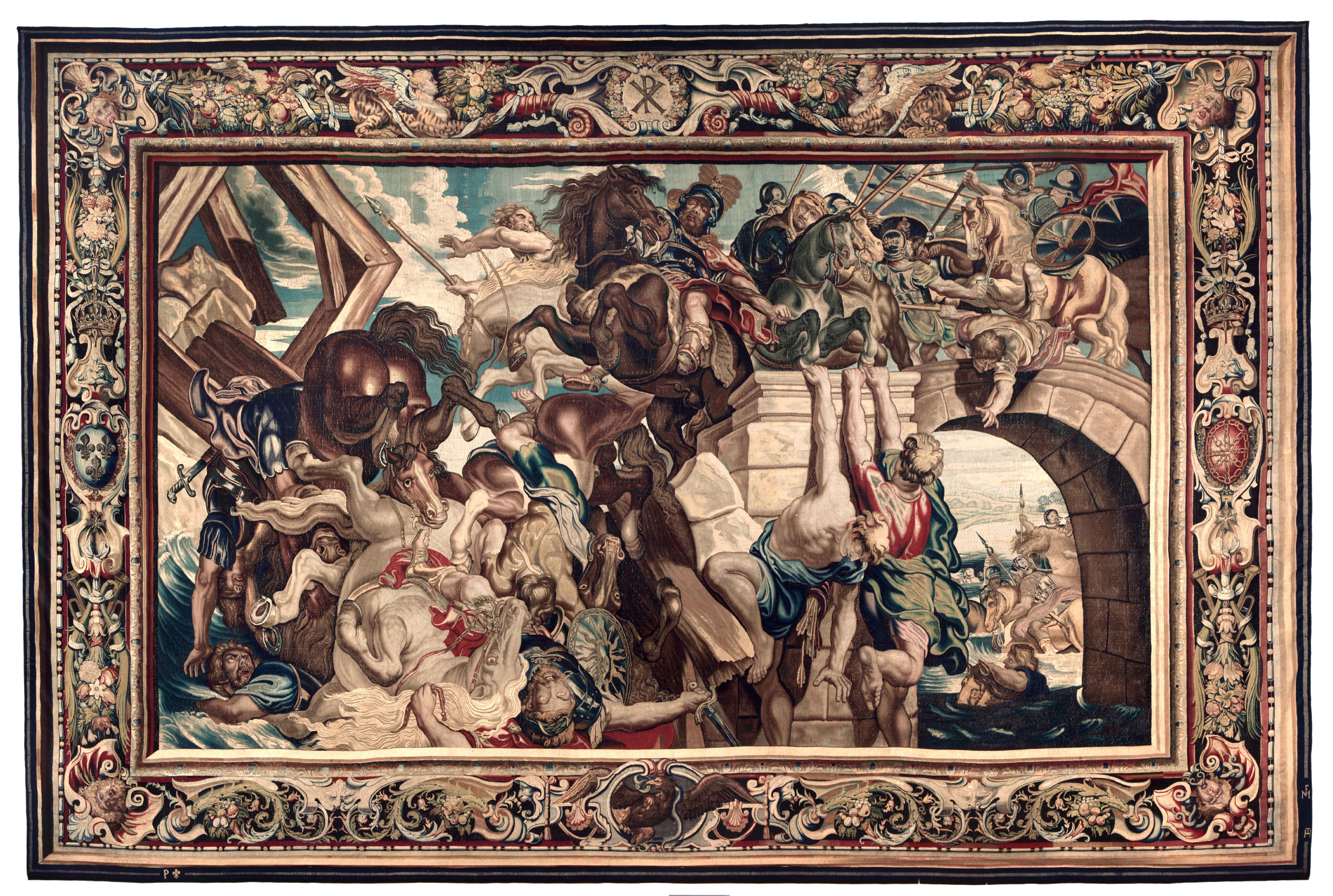 <p>Peter Paul Rubens, <span>Tapestry showing the Triumph of Constantine over Maxentius at the Battle of the Milvian Bridge (1623-1625)</span></p>