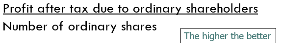 <p>Profit after tax divided by number of shares</p>