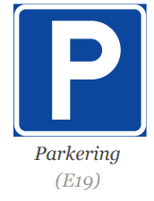 <ul><li><p>E19 skylt P-skylt alltså = 24 timmar max parkerking på vardagar. Lör &amp; Sön ej tidsbegränsade</p></li><li><p>MEN om det finns tilläggstavlor så är de överskridande</p></li></ul><p></p>